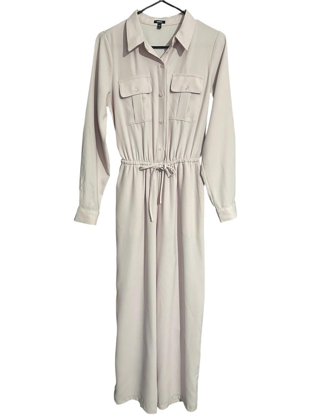 Express Button Shirt Jumpsuit Light Pink Size Small